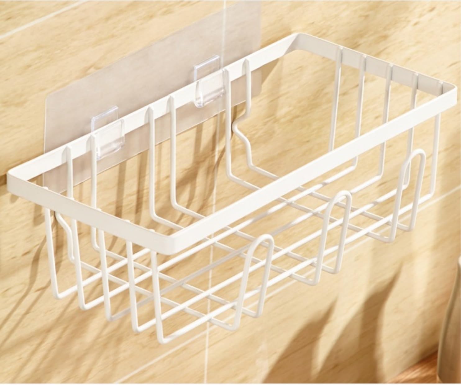Estante Baño Estante De Ducha Hierro Sin Perforación, Organizador para Baño Y Cocina Organizador Ducha(White)
