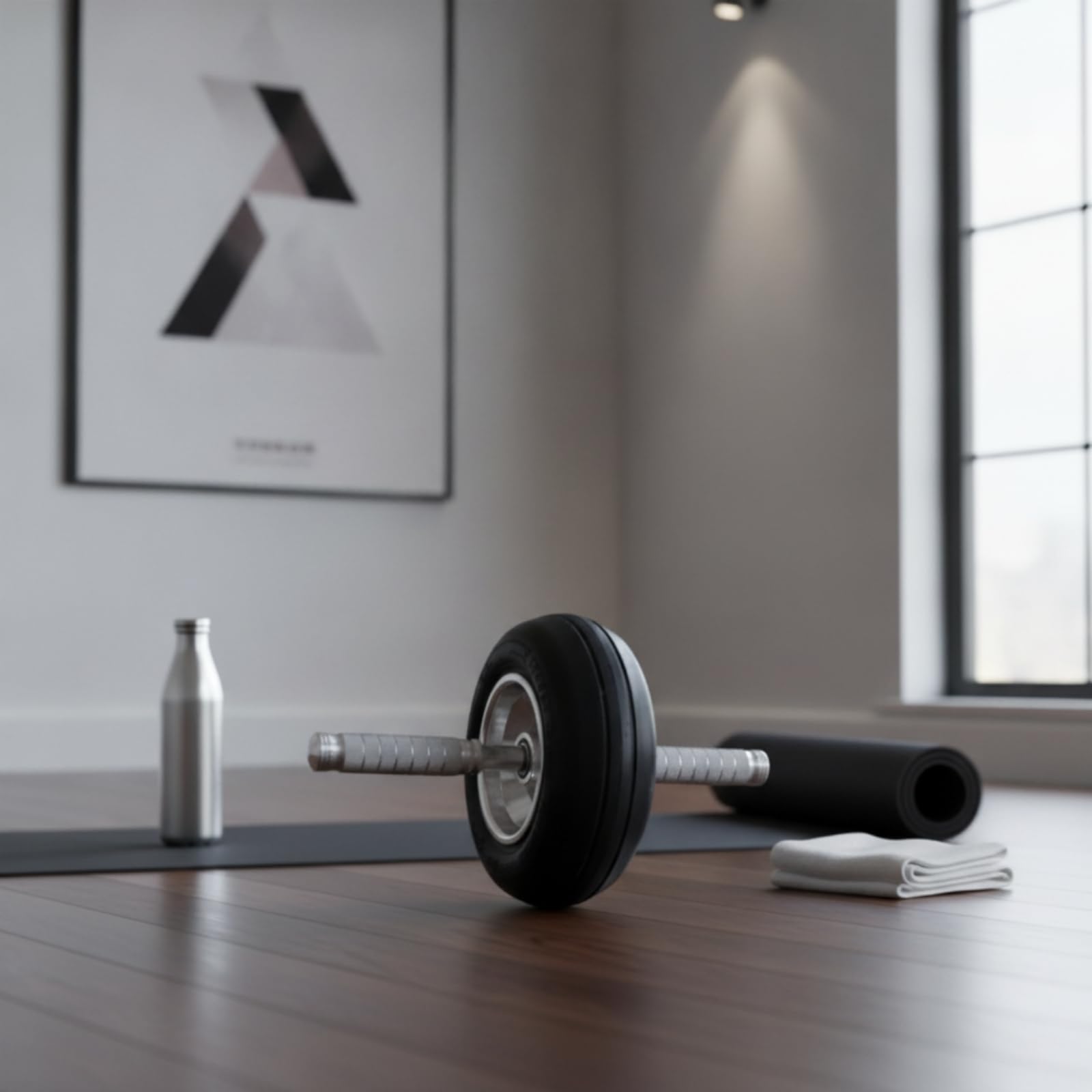 Milageto Rullo per Addominali Antiscivolo Ruota Addominale Silenzioso Attrezzo per Appassionati di Fitness, Palestra