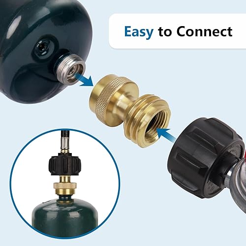 Miniatura 5 de Adaptador de tanque de propano de 1 libra, Adaptador de propano Convertidor de 20 libras a 1 libra, Conecte tanques de propano pequeños cuando se