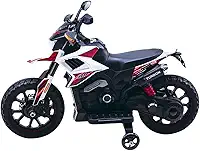 Moto Elétrica Infantil Motocross Branca com Som de Motor Musica e Luz Farol de Led