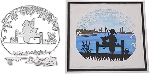 Miniatura 4 de Troqueles para morir para metal CraftBUZHI Troquel de corte Feliz Navidad troquelado para tarjetas y álbumes de recortes (troqueles de pesca)