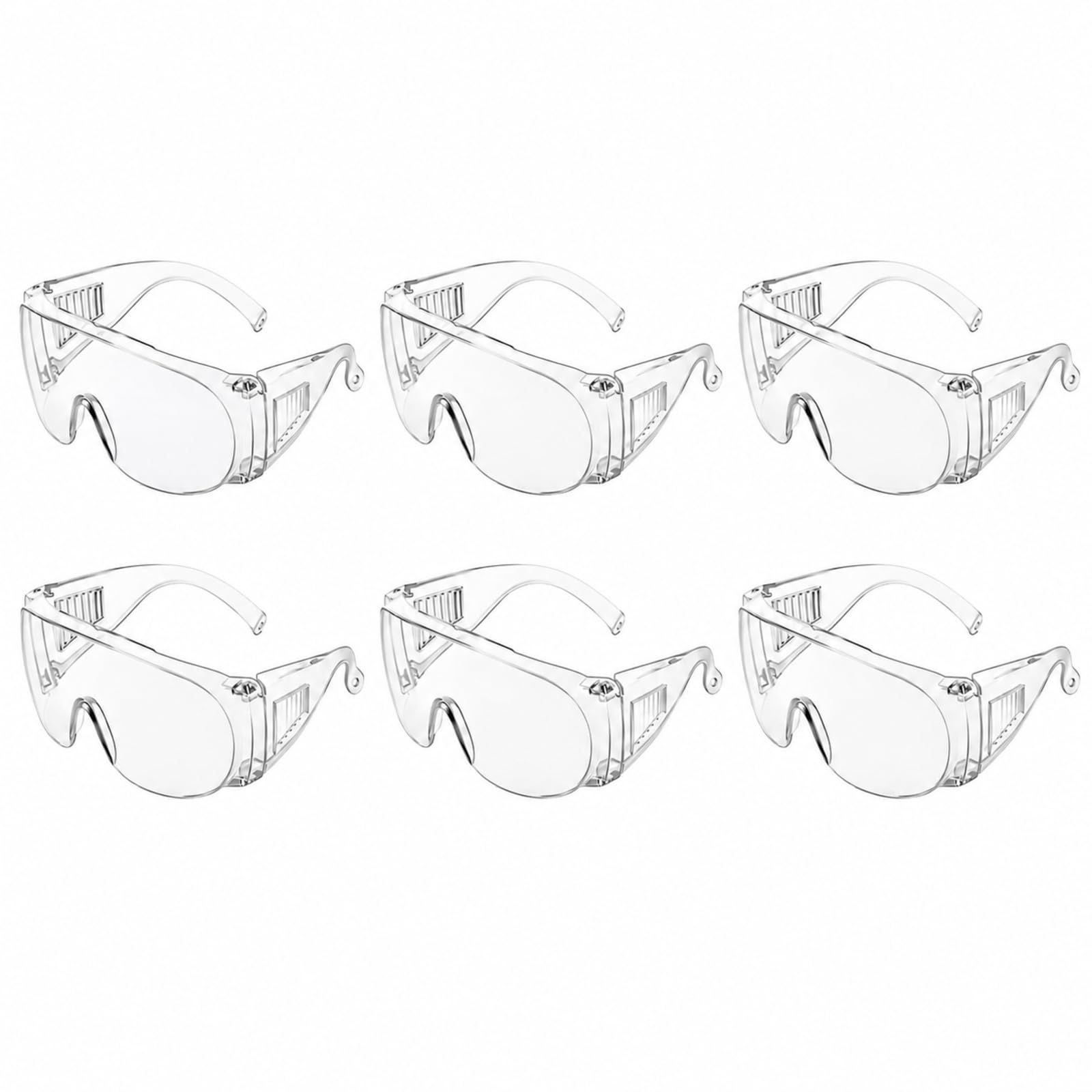 CAWRUKP 6 PCS Protective Glasses, Safety Glasses for Work, Protective Goggles for Construction and Laboratory Use, Durable Eye Protection Goggles for Woodworking and Industrial Tasks