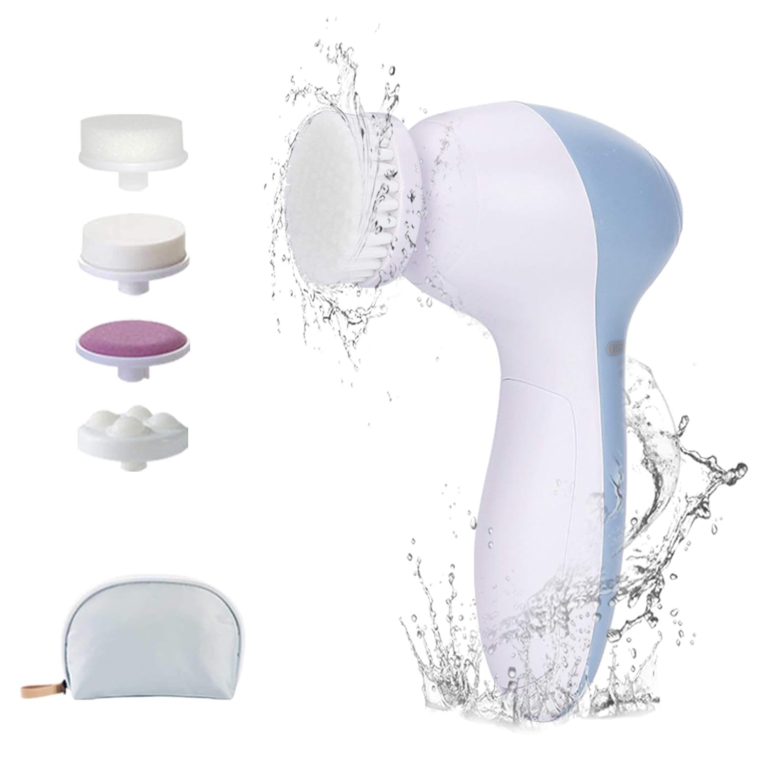 5-in-1 Facial Brush Set, Waterproof Facial Cleansing Brush Exfoliating Brush Mini Beauty Skin Brush Massager for Deep Cleansing, Gentle Exfoliating, Removing Blackhead & Massaging (Light Blue) : Beauty & Personal Care