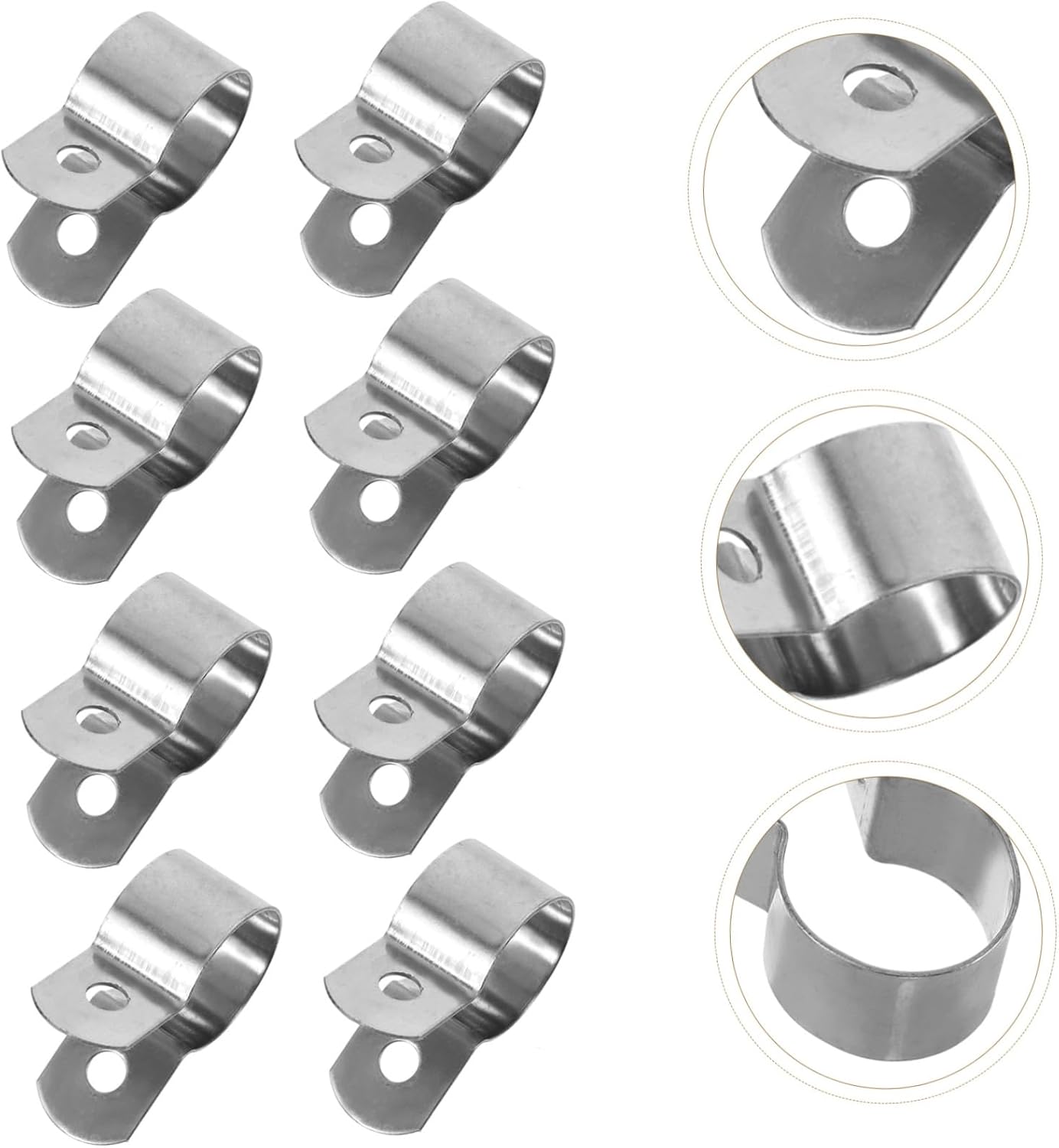 10pcs Metal Pipe Hanger Clamp u Clamp for Hose Pipe Stainless Steel Weather Resistance for Electrical Woodworking