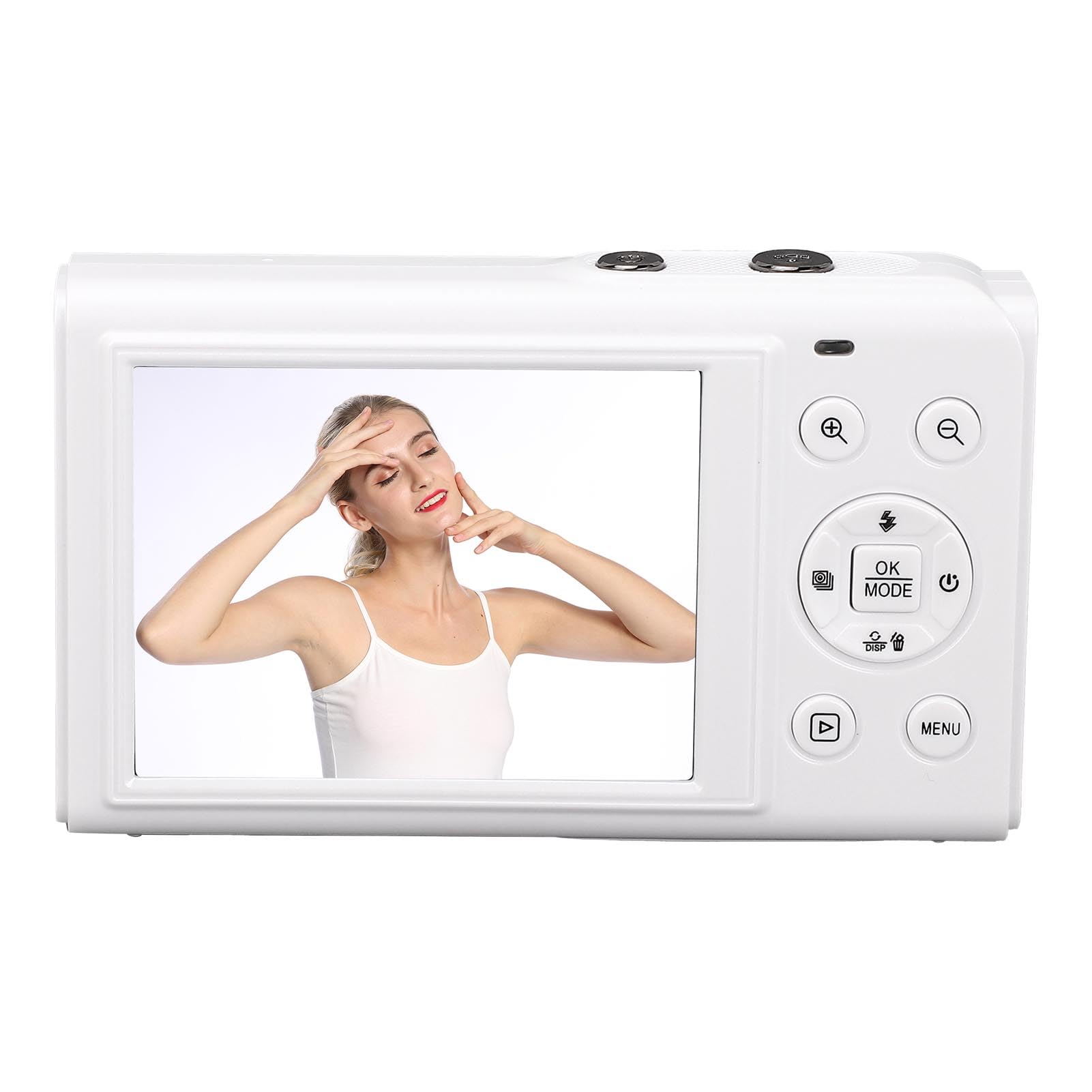 Generic Aparat Cyfrowy WiFi, 18 -krotny Zoom 5K 80MP Flash Cyfrowa Kamera Cyfrowa do Transmisji na żywo (WHITE)