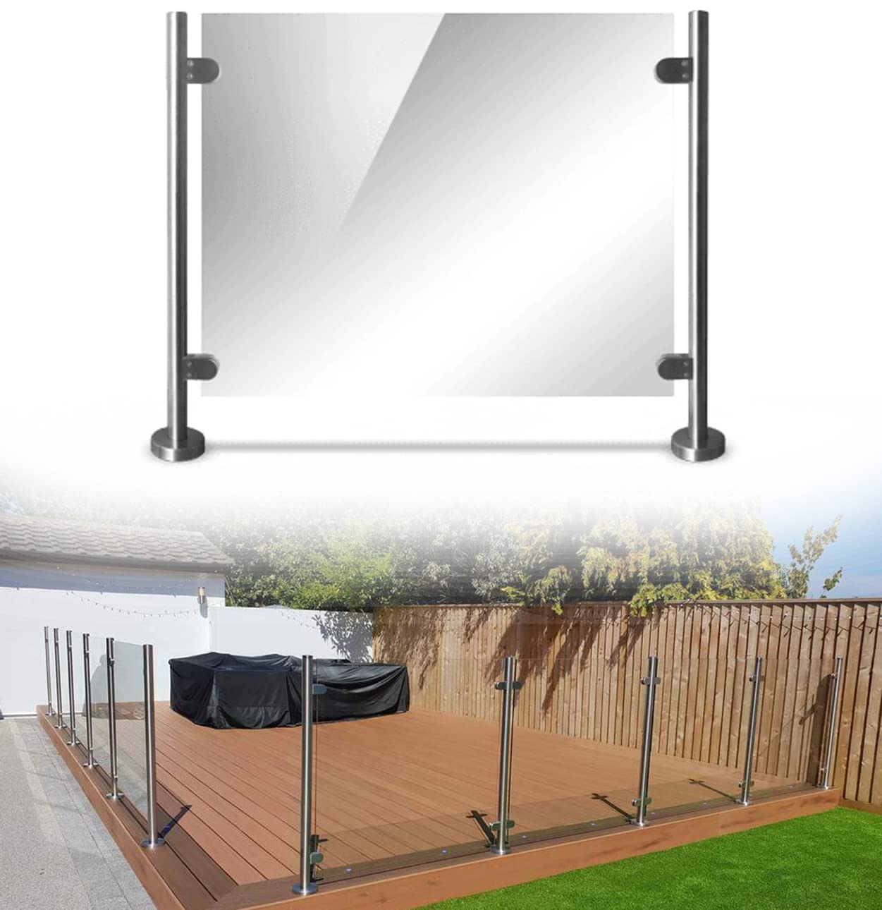 Panoroof 10mm Toughened Balustrade Safety Glass Panels, Polished Edges and Dubbed Rounded