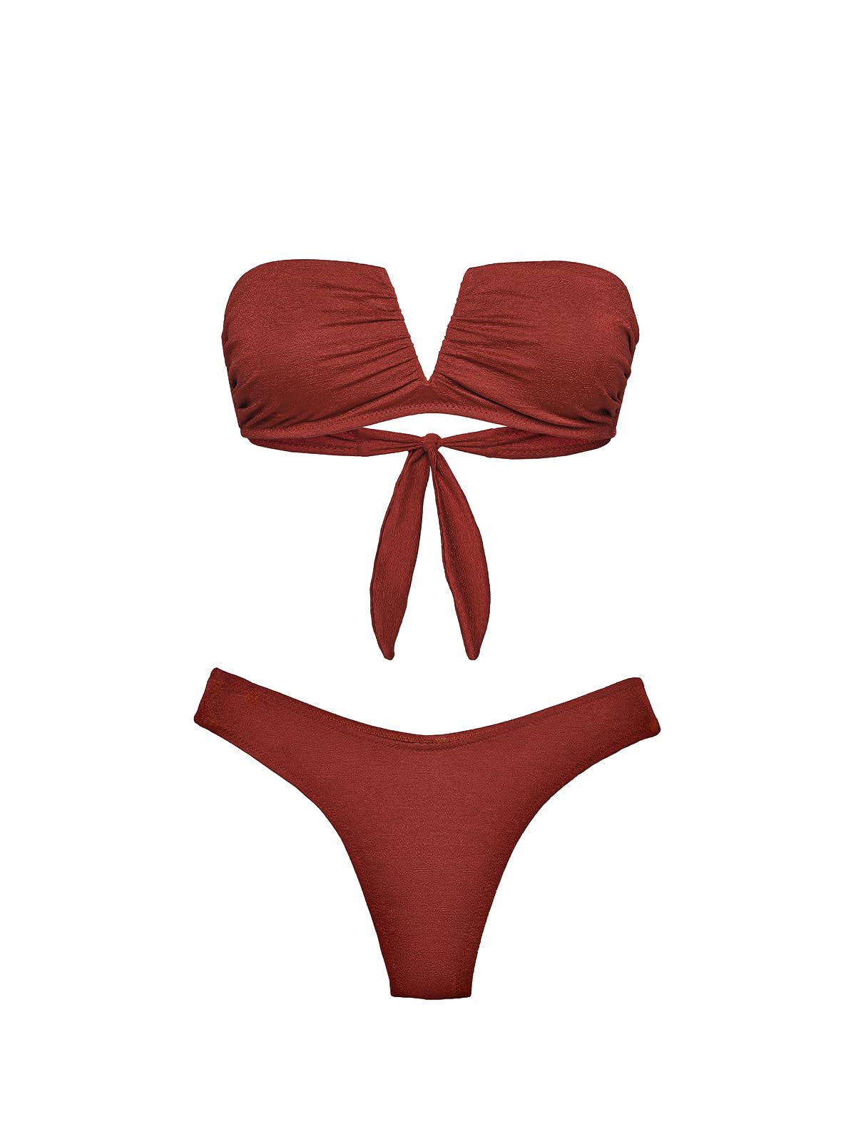F**K Bikini Donna Fascia a V con Ferretto e Slip Americano Fisso Ruggine SW1802-RU