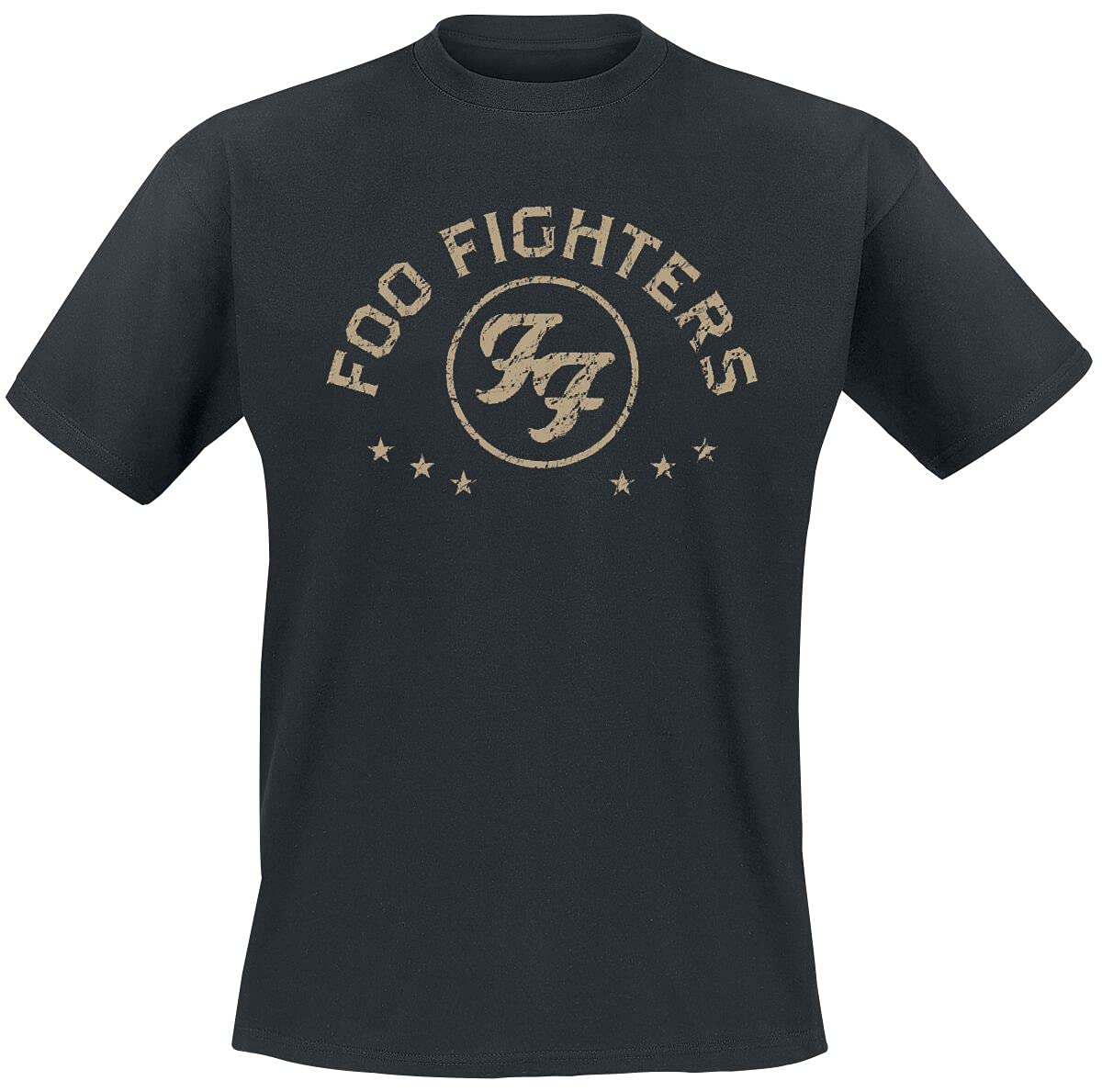 Foo Fighters Arched Star Hombre Camiseta Negro S 100% algodón Regular