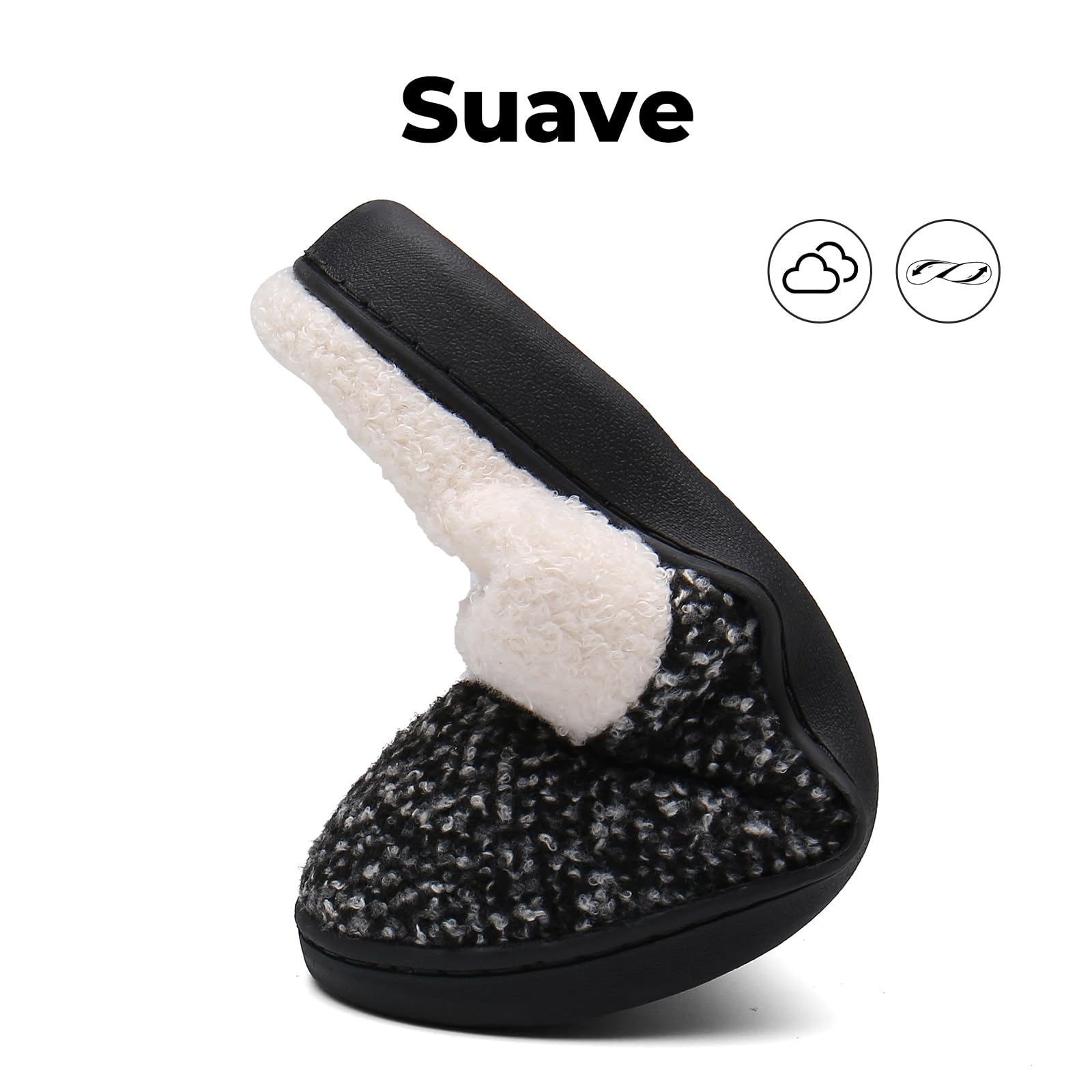 Mishansha Pantuflas Invierno Espuma Memoria Hombre Mujer 36-47 EU | Zapatillas de Estar, Antideslizante, Cómodas, Suave