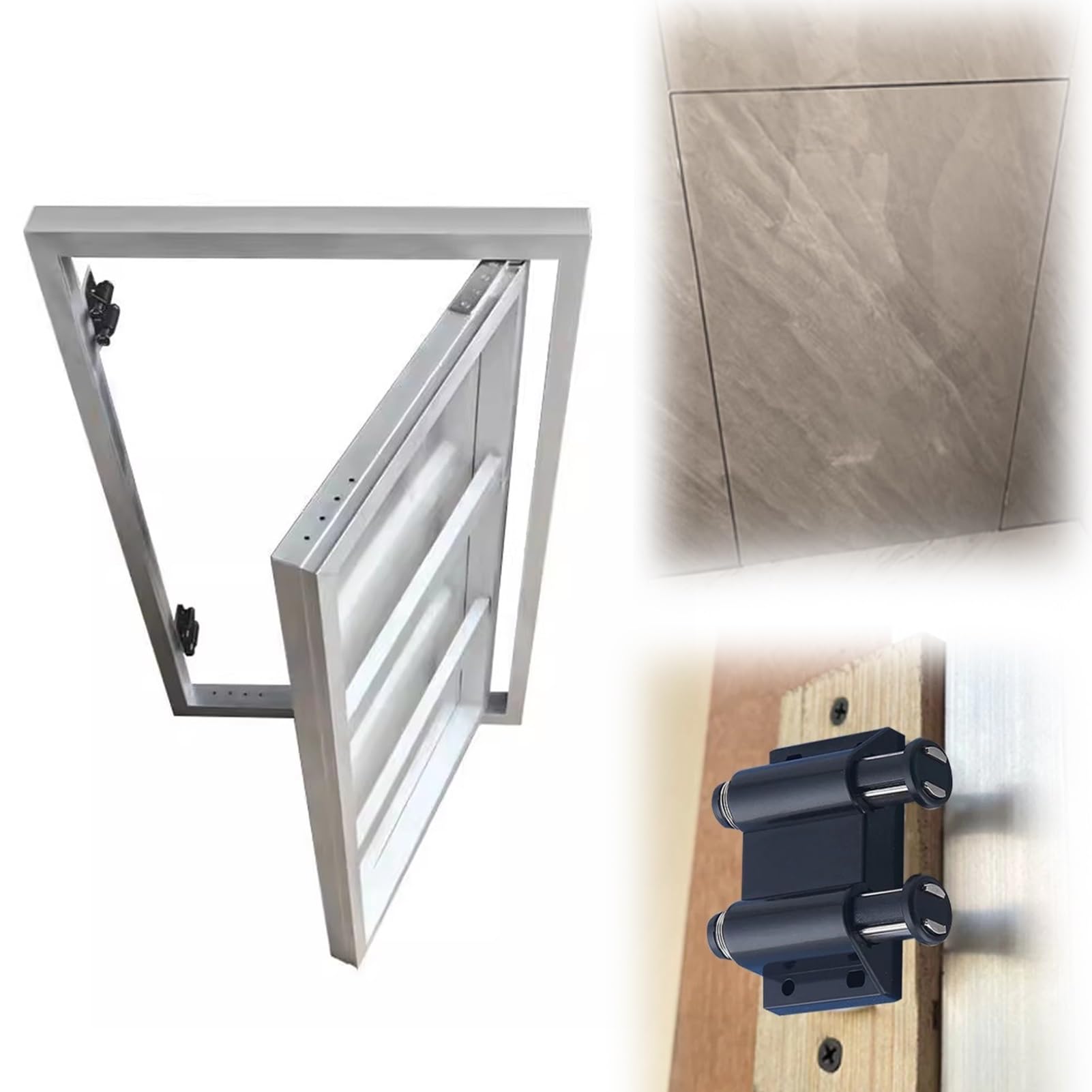 Blazea Concealed Access Panel For Tile Wall, Push Button Magnetic Access Door 30 40 50 60 80 100 120cm, Flush Mount Inspection Door Service Revision Hatch(500x500mm)