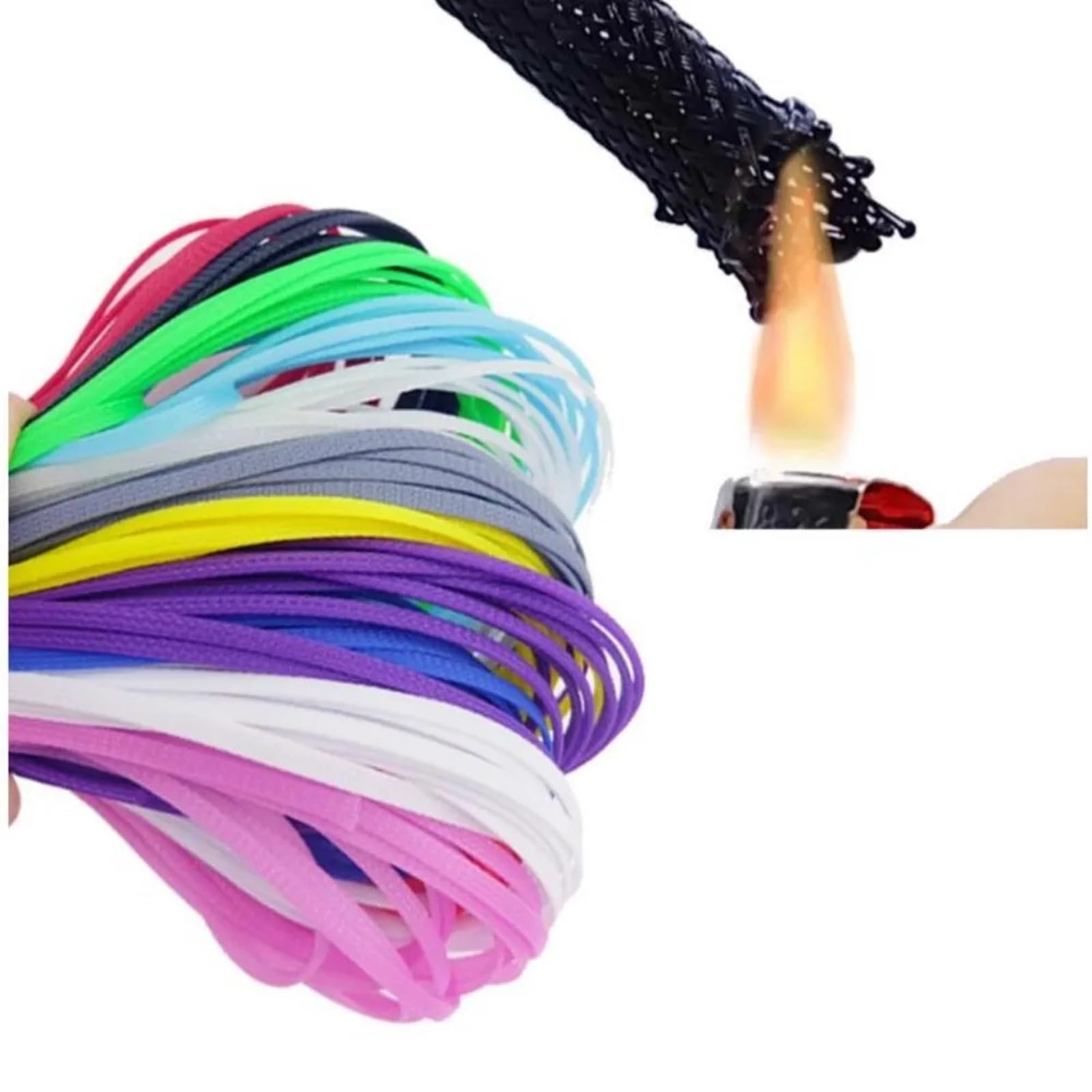 Guaina Cavi 3.0MM 4MM 6MM 8MM 10MM 12MM 16MM Maniche piatte intrecciate espandibili for cavi in ​​pelle di serpente(Purple,10MM,20 Meters)