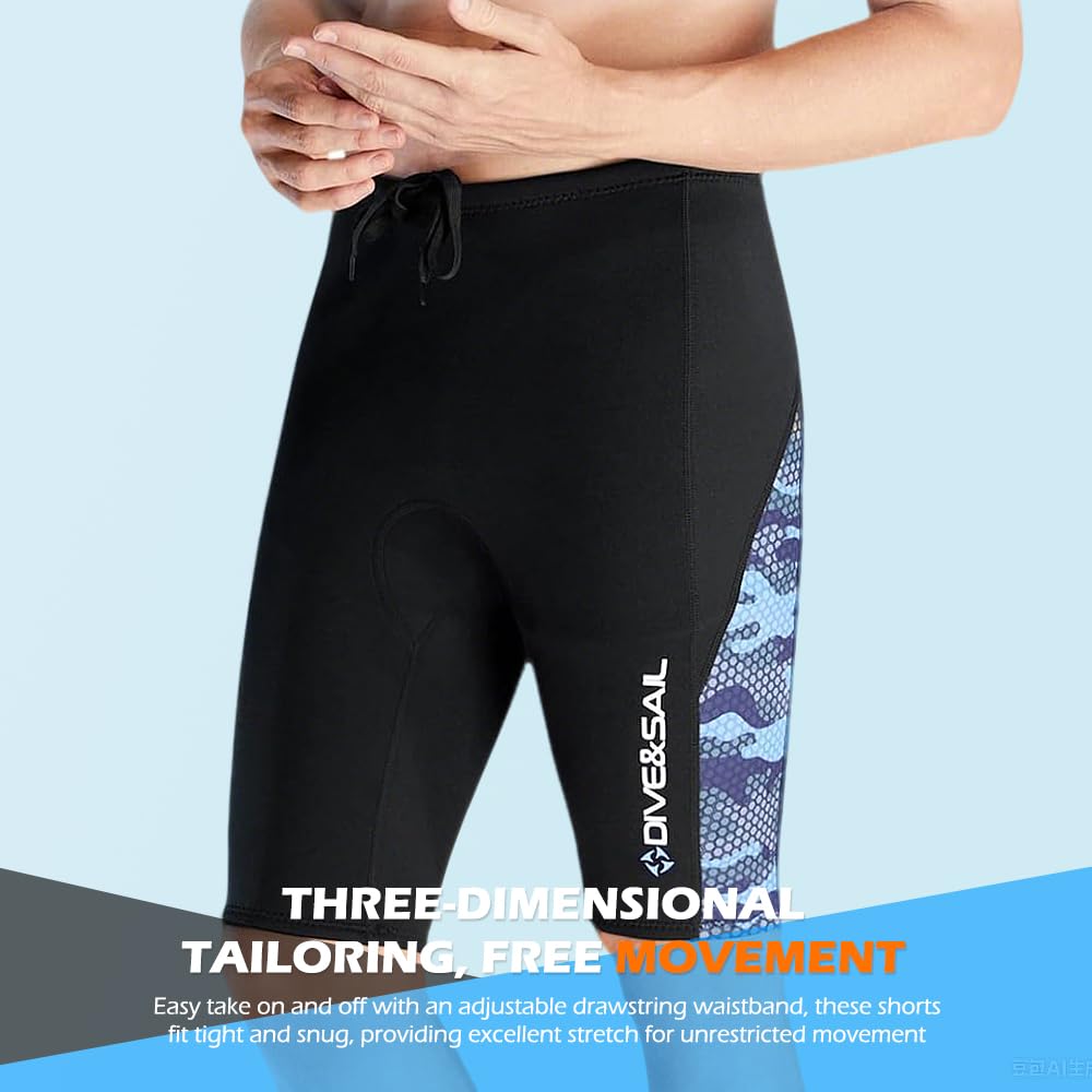 Pantalon de plongée en néoprène pour homme 2 mm avec cordon de serrage réglable à la taille pour le surf, la plongée, le kayak