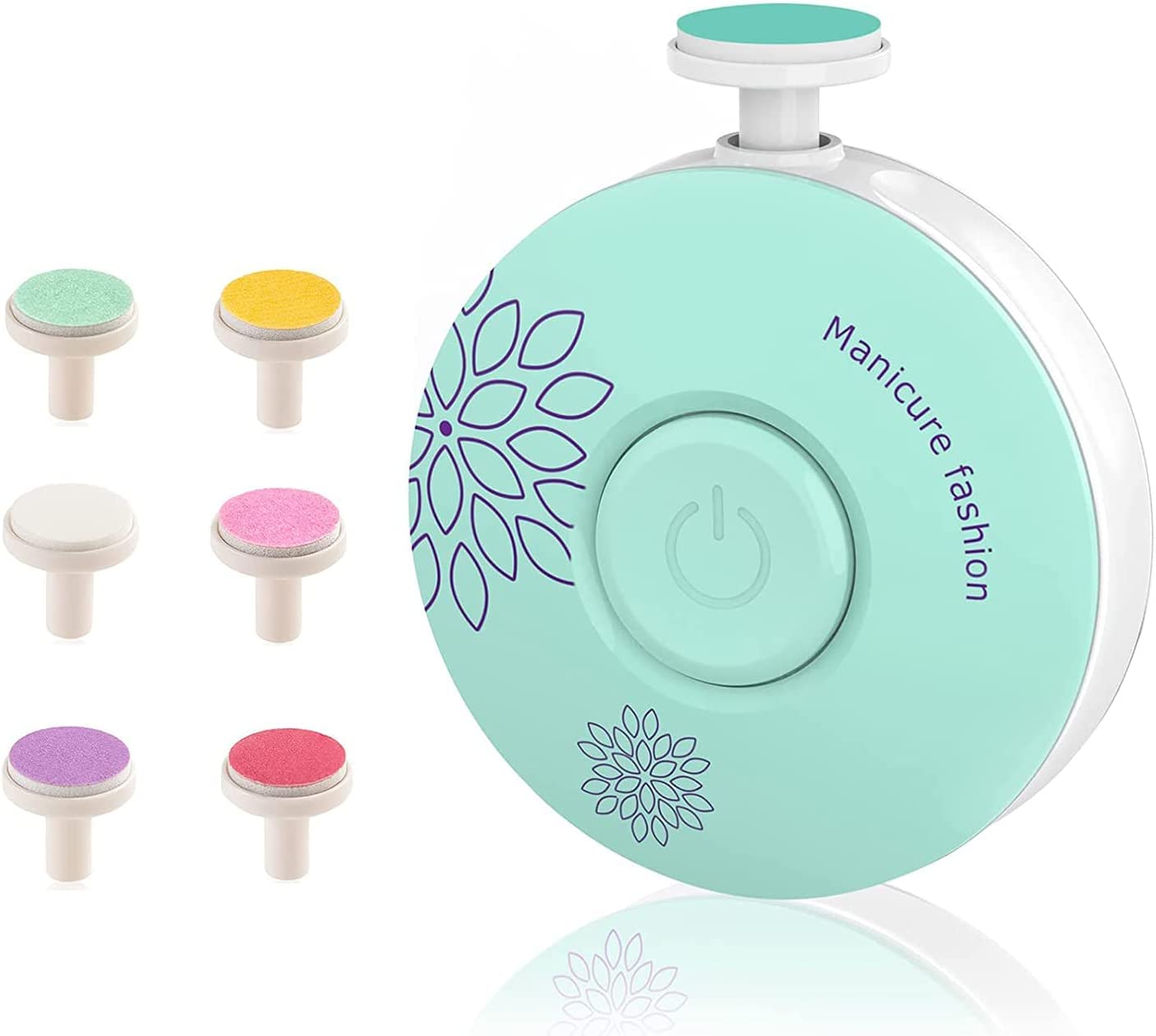 Round Baby Nail Trimmer with 6 Grinding Heads | Baby Nail Clippers with Light | Electric Baby Nail Trimmer | Nail Care Tool & Accessories-image-29