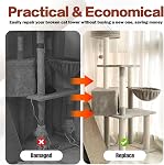 OSPNIEEK 4 Pack 15.7" M8 Cat Scratching Post Replacement, Natural Sisal Rope Kitten Tree Scratcher Refill with Screws, DIY Hemp Scratch Pole Parts for Indoor Cats Tower Refurbishment Accessories