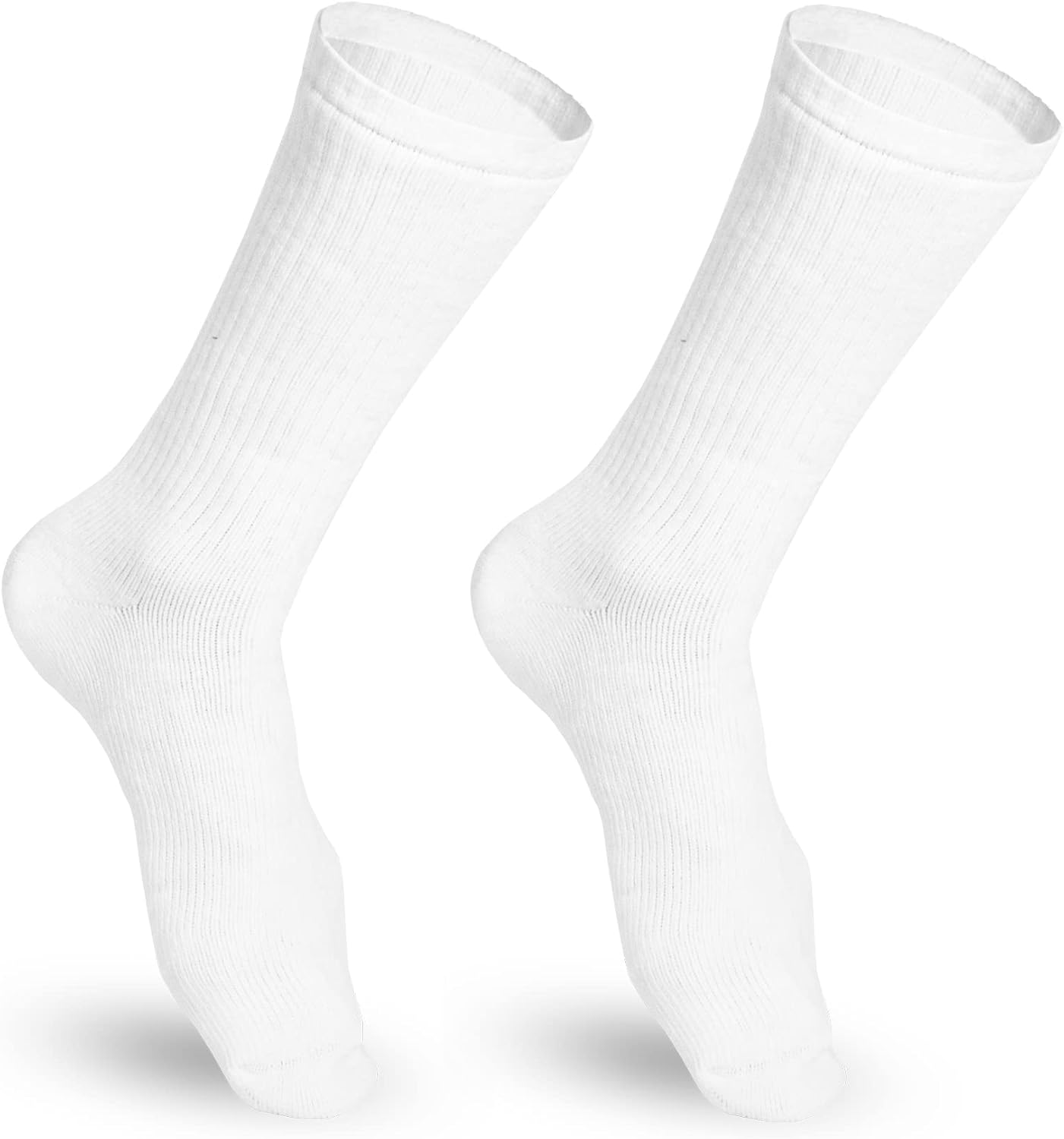 Truform Mid Calf Compression Socks for Men, 15-20 mmHg Medical Support, Crew Length, White, Medium - Image 6