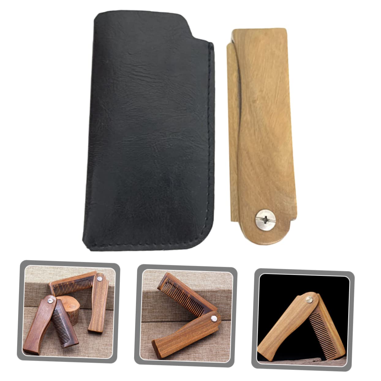 FRCOLOR 5 Set pettine per barba pettine in legno per uomo tascabile domestico pettini fornitura barba da in legno scaricare la di buono