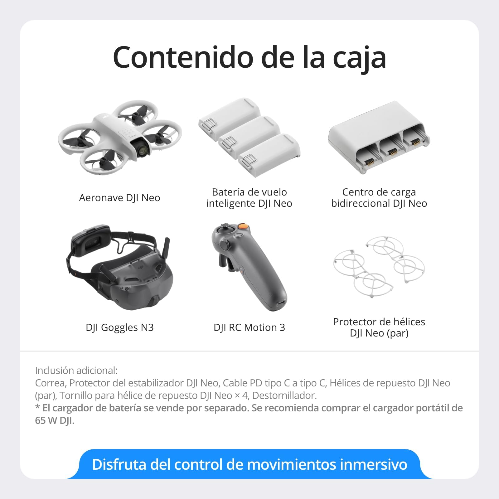 DJI Neo Motion Fly More Combo avec accessoires polyvalent, Mini Drone avec caméra 4K, drone autonome 135g, fonction follow me, démarrage manuel, suivi de scène ai avec RC - N3 et 3 batteries