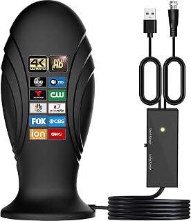 TV Antenna Digital - Amplified HD Indoor Outdoor TV Antenna Long 500 Miles Range with Amplifier Support Smart 4K 1080p Fire tv Stick All Old TVs - HDTV Antenna for Free Channels