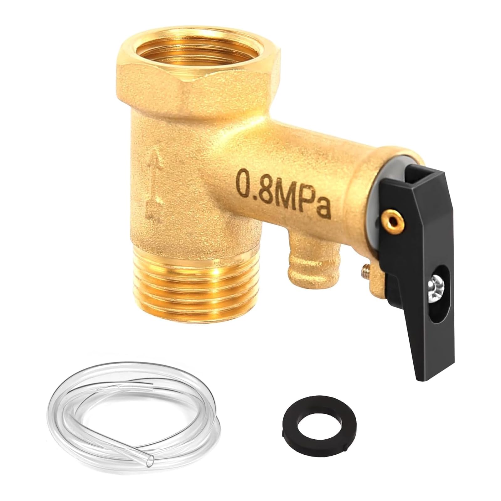 Qaonsciug Multicolor Brass Valves With 0.8Mpa Auto Pressure Release 0.5 Inch Check Simple Installs For Hot Water Tanks Defense Resistant Water Heater