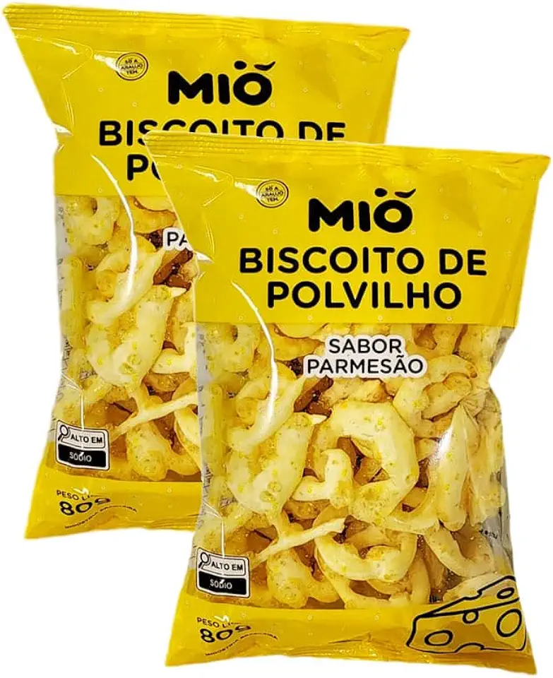 Kit 2 Biscoito Polvilho Mió Parmesão 80g