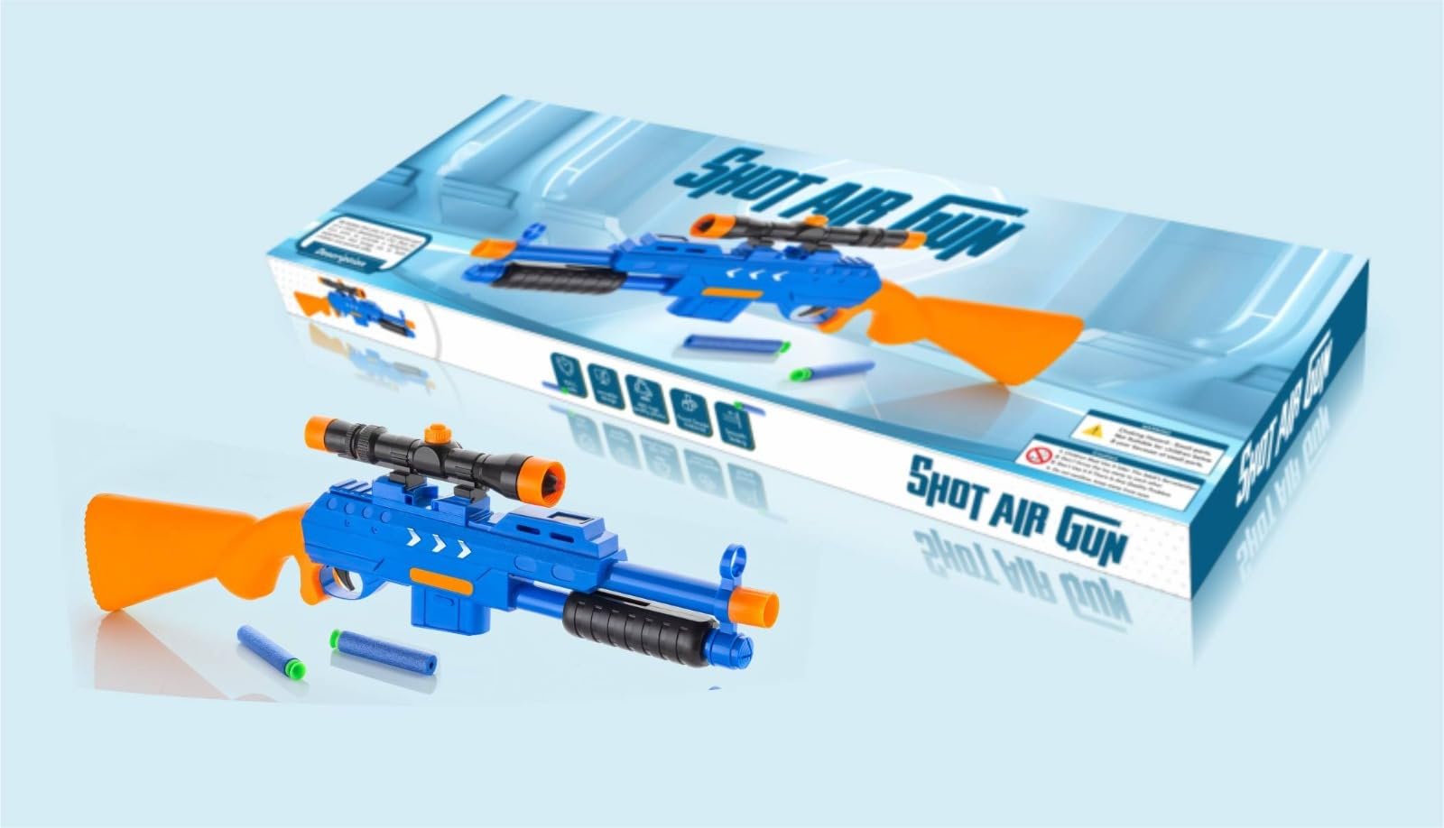 Storio Toys Blaze Storm Manual Soft Suction Bullet Gun Toy with 10 Safe Soft Foam Bullets, Fun Target Shooting Battle Fight Game for Kids Boys