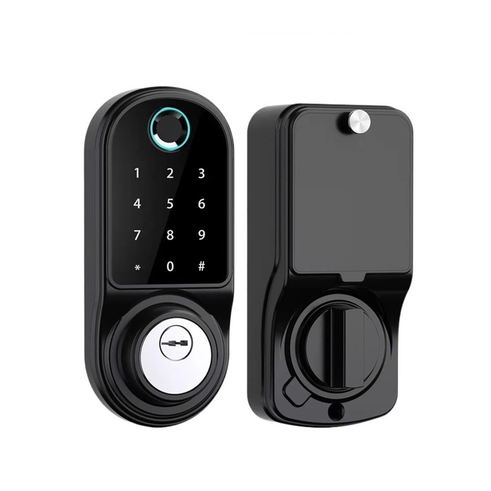 Smart Lock, Fingerprint Lock.Tuya APP Remote Control Smart Deadbolt Lock Fingerprint Fechadura Digital Password Indoor House Electronic Lock With Key (Color : Black-Tuya app)