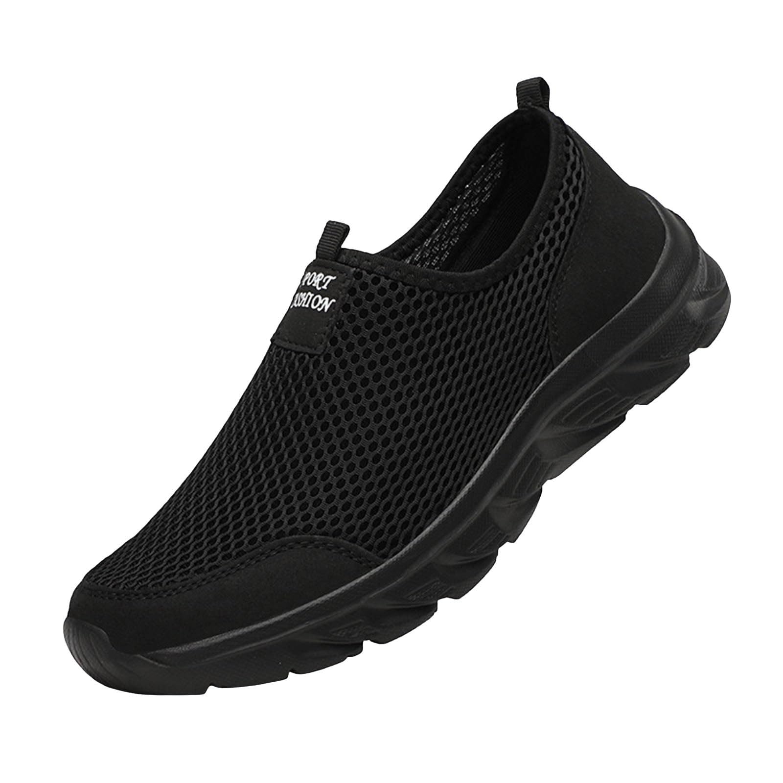 Mens Slip on Sneakers Walking Shoes Running Athletic Sports Sneakers Non Slip Laceless Mesh Lightweight Breathable Tennis Shoes