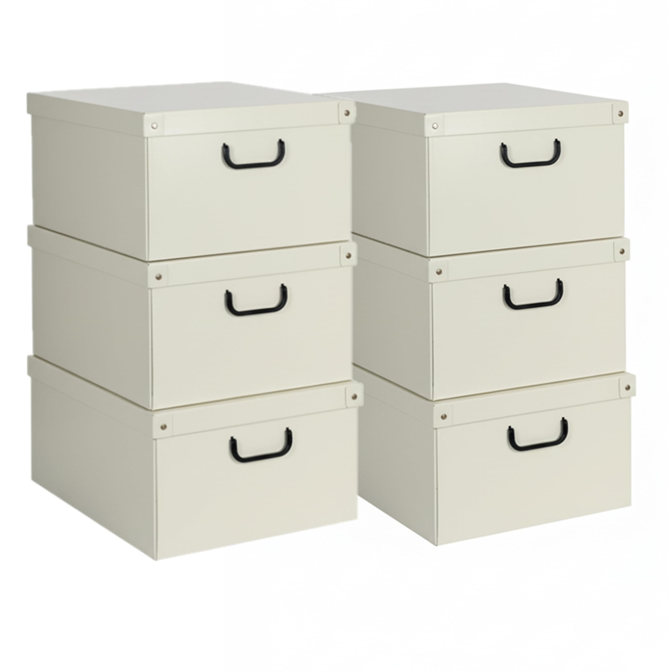 Lavatelli Beige – Set of 6 Sturdy Closet Storage Bins for Seasonal Change
