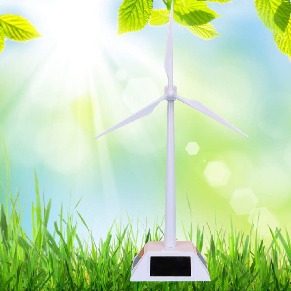 Modelo de Molino de Viento Solar de Ciencia, Modelo de Edificio de Energía Solar Delicado Juguete Turbina Eólica Juguete Educativo Temprano para Niños, Plástico, con Soporte de Pantalla y Placa