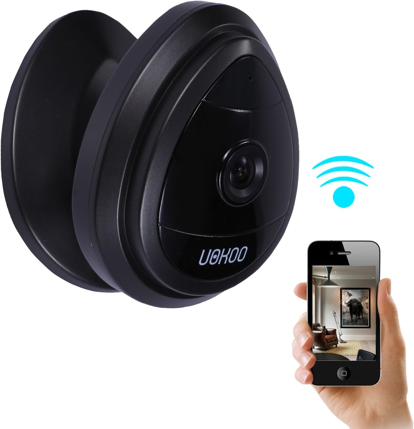 Security Mini IP Camera, UOKOO 1280x720p Home Surveillance Camera Wireless IP Camera With Built In Microphone WiFi Security Camera, Motion Detection Black