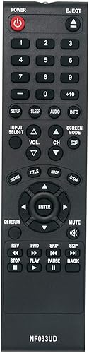 NF033UD - Control remoto de repuesto para Sylvania TV LCD HDTV con reproductor de DVD integrado LD320SS1 LD195SSX LD190SS1 LD190SS2 LD320SS2