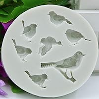 Vista 4 de 2 moldes de silicona para pájaros, para hacer dulces, herramientas para hacer dulces, moldes de chocolate, postres, cubitos de hielo, goma, arcilla