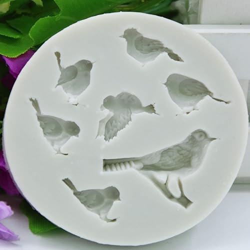 Miniatura 4 de 2 moldes de silicona para pájaros, para hacer dulces, herramientas para hacer dulces, moldes de chocolate, postres, cubitos de hielo, goma, arcilla,