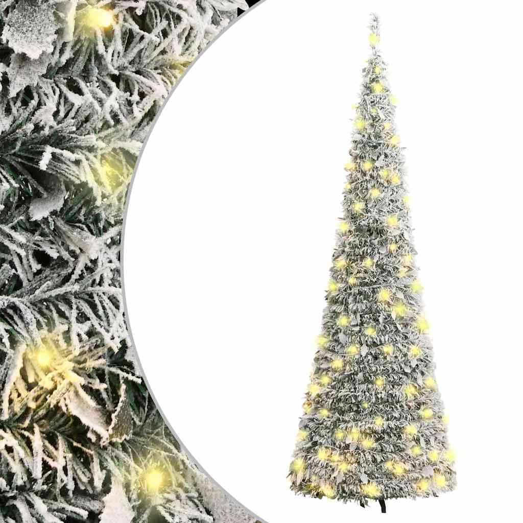 vidaXL Árbol de Navidad Artificial desplegable con Nieve 50 LED 120 cm