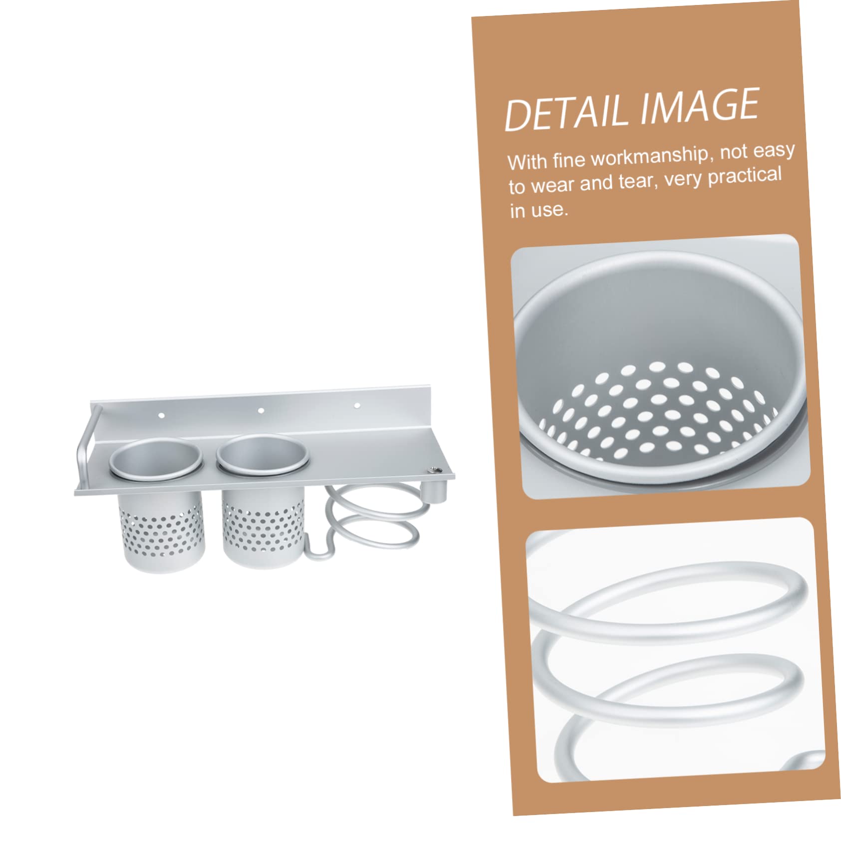 MAGICLULU Badezimmer Haartrockner Halterung Wandmontage Selbstklebend Silber Doppel Ablage Haartrocknerhalter Organizer für Haarstyling Geräte Badezimmer Aufbewahrung