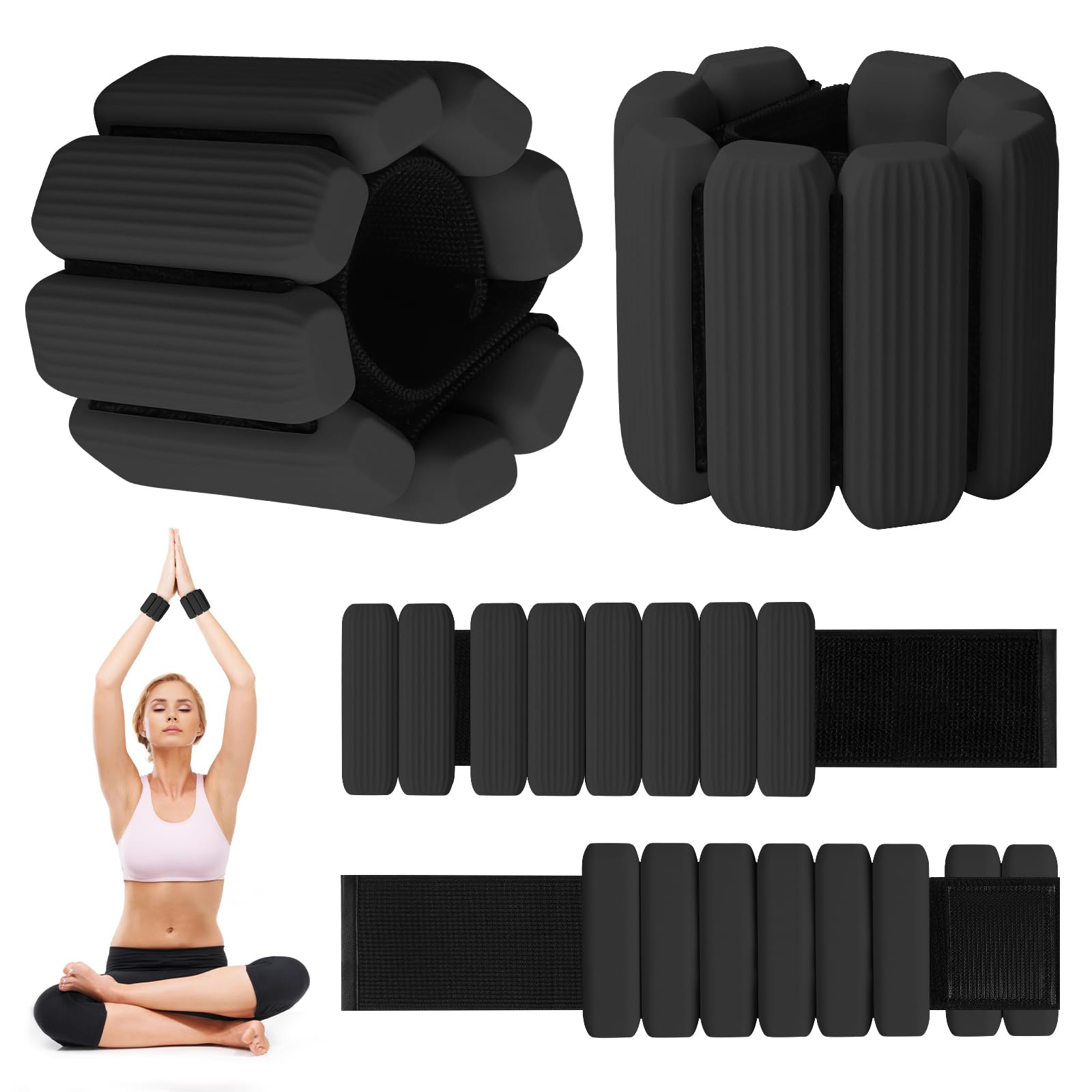 Tragbare Gewichtsmanschetten 2x1kg - Verstellbare Handgelenksgewichte Für Fitness