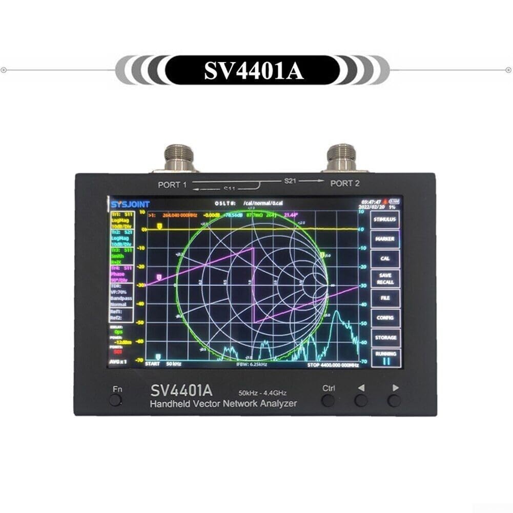 Analizador de red vectorial de 50 kHz-4,4 GHz táctil de 7 pulgadas