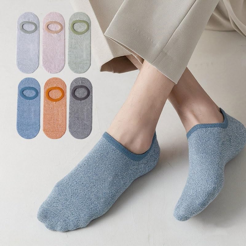 Six Pairs of Thin Invisible Socks for Men Cotton Boneless Dopamine Shallow Mouth Boat Sockss