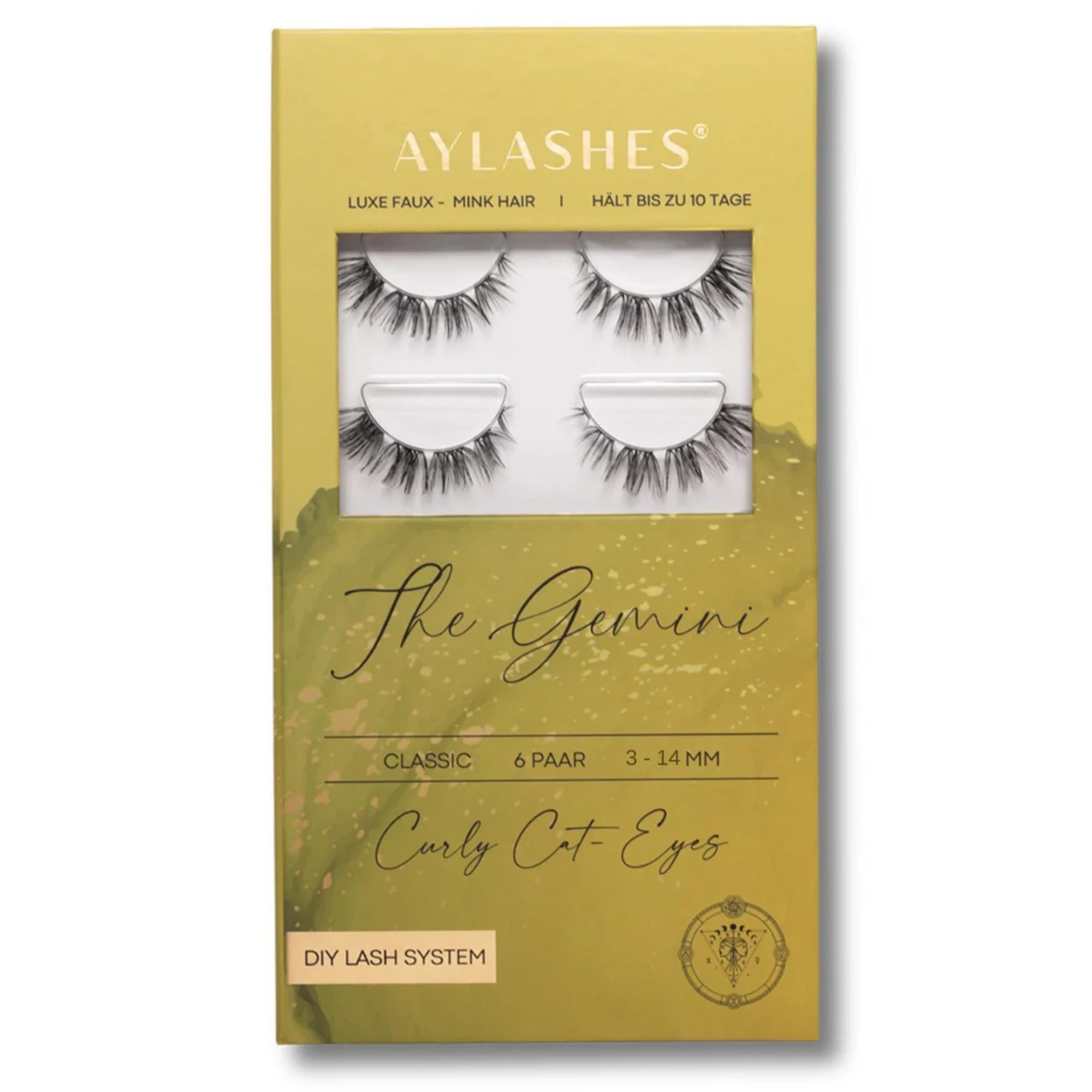Aylashes Ciglia 3D vegane, ultra fluide, con sottile nastro flessibile per un look glam ciglia finte fino a 20 volte riutilizzabili vegane (gemini), ciglia sintetiche