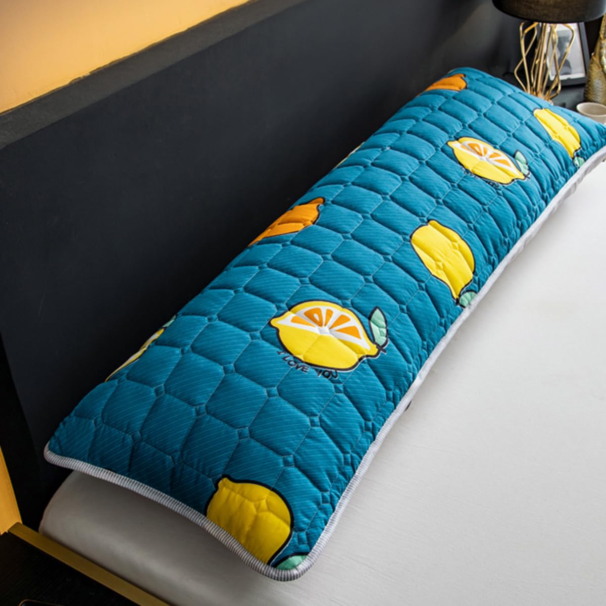 Lemon Bedding Bed Pillows for Sleeping, Kids Cute Pattern Print Hotel Quality Pillow, Supportive Breathable Down Alternative Long Pillow for Back, Stomach or Side Sleepers 80 Inches