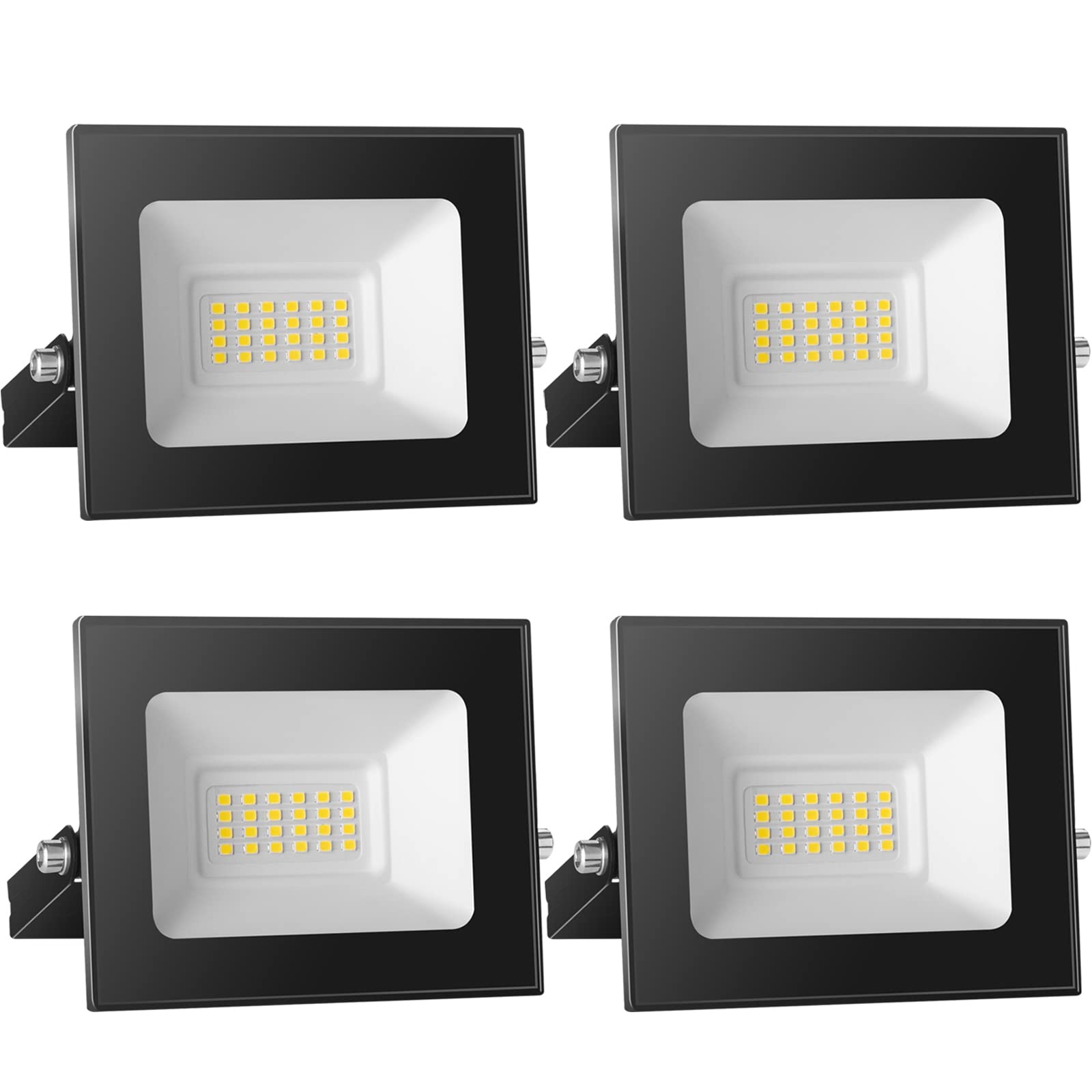 Loyal LED Strahler 12V DC, 20W Superhell Fluter IP65 Wasserdicht, 6000K Kaltweiß Außenwandleuchten, 2000LM Scheinwerfer für Garten, Hof, Terrasse, Garage, 4-Teiliger