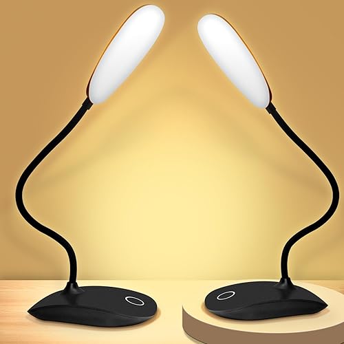 Miniatura 8 de Lámpara de escritorio alimentada por batería TNNOP, lámparas portátiles recargables con 3 modos de color y control táctil de atenuación continua,