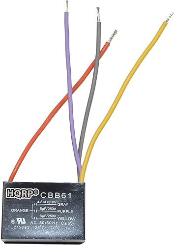 Miniatura 19 de HQRP Condensador de ventilador de techo CBB61 1uf+2uf de 3 cables con certificación UL