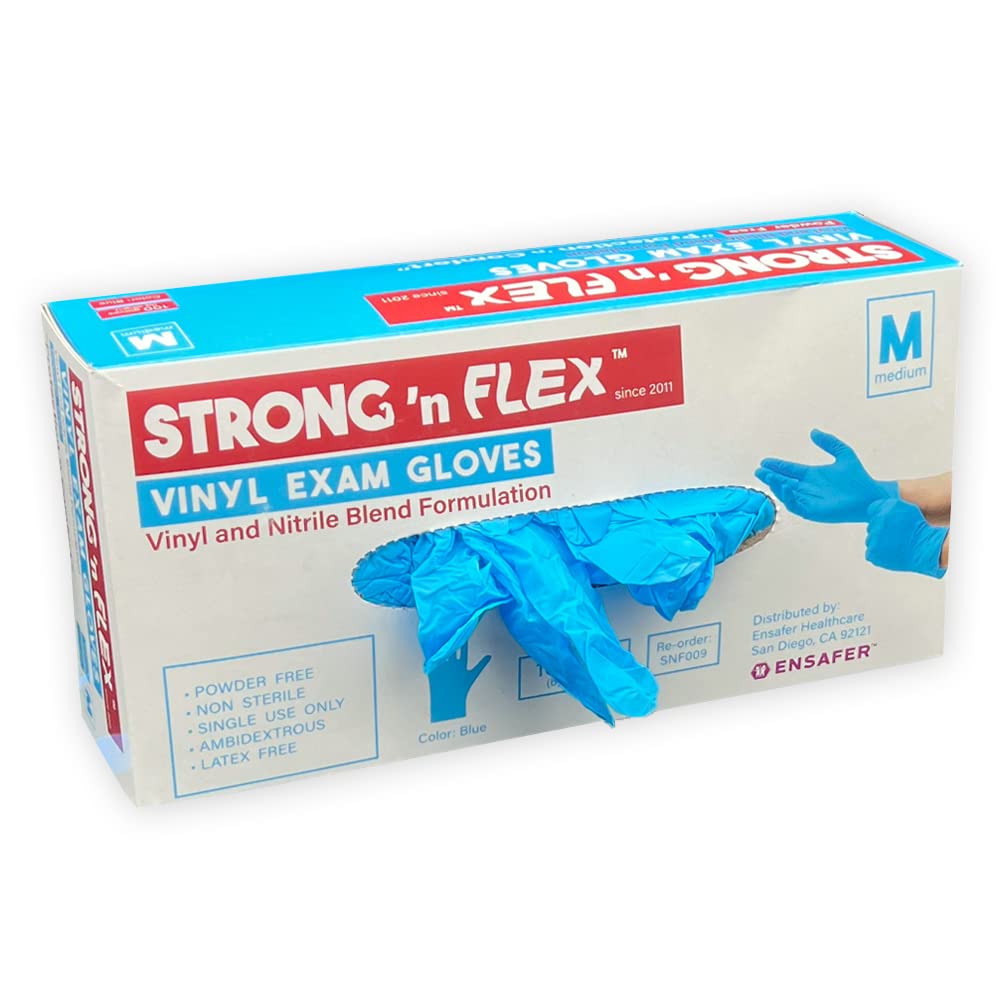 3-Use Vinyl-Nitrile Blend Gloves, 6mil, 100Ct – Durable, Latex-Free, Comfortable – Food Prep, Household
