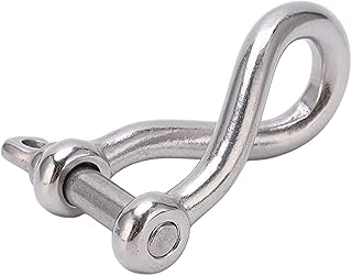 Vbestlife 8mm Screw Pin Anchor Shackle, Boat Foldable Anchor Shackle, 8mm Stainless Steel Foldable Anchor Shackle for Yacht Boat