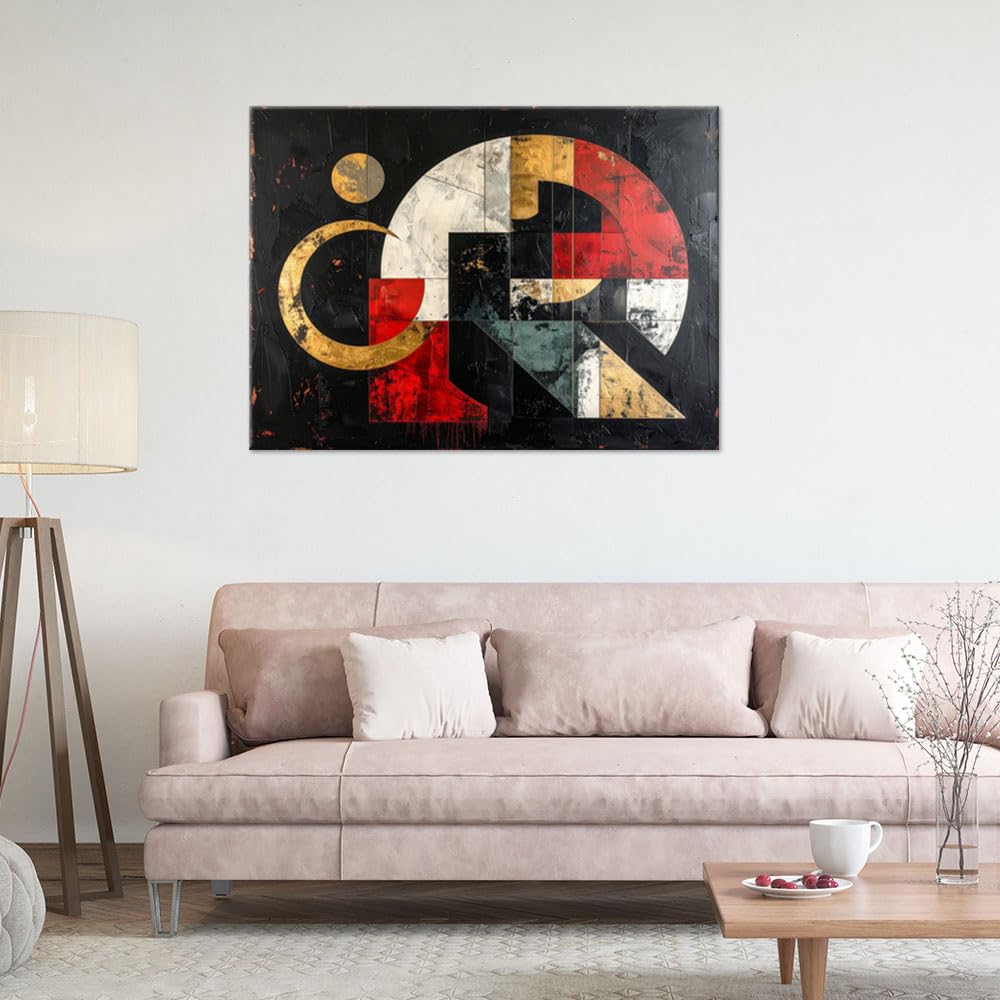 Feeby Bilder - Foto Geschenk - Geometrische Abstrakt - 120x80 1tlg - Leinwandbilder Wohnzimmer - Wandbild über dem Bett - Bild Schlafzimmer - Aesthetic Zimmer Deko - Modern Pictures