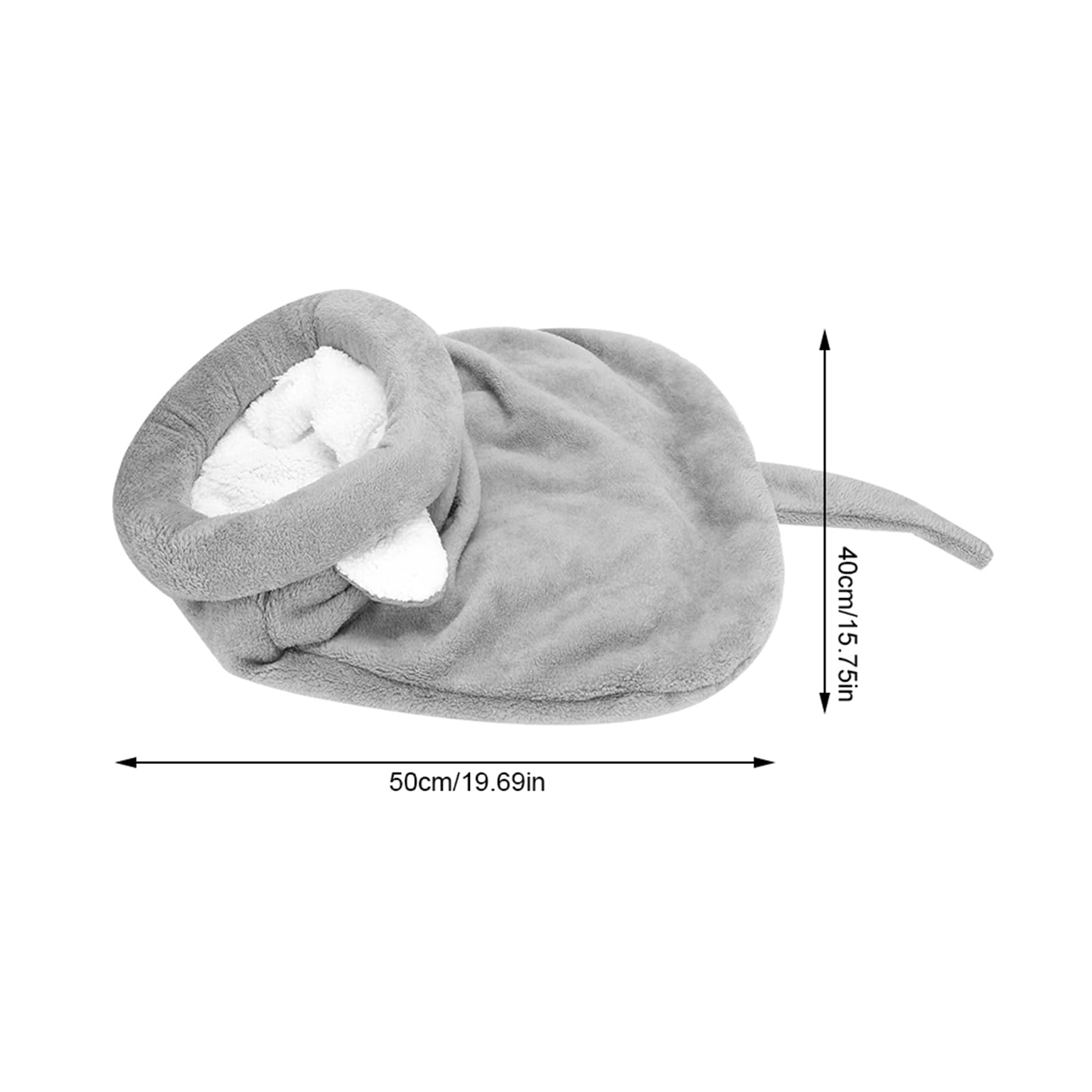 Pssopp Sac de Couchage pour Chat Doux en Peluche Auto-Chauffant Lavable Lits de Chat Câlin Sac Couverture Tapis Kitty Sac pour Chat et Chiot(Gris)