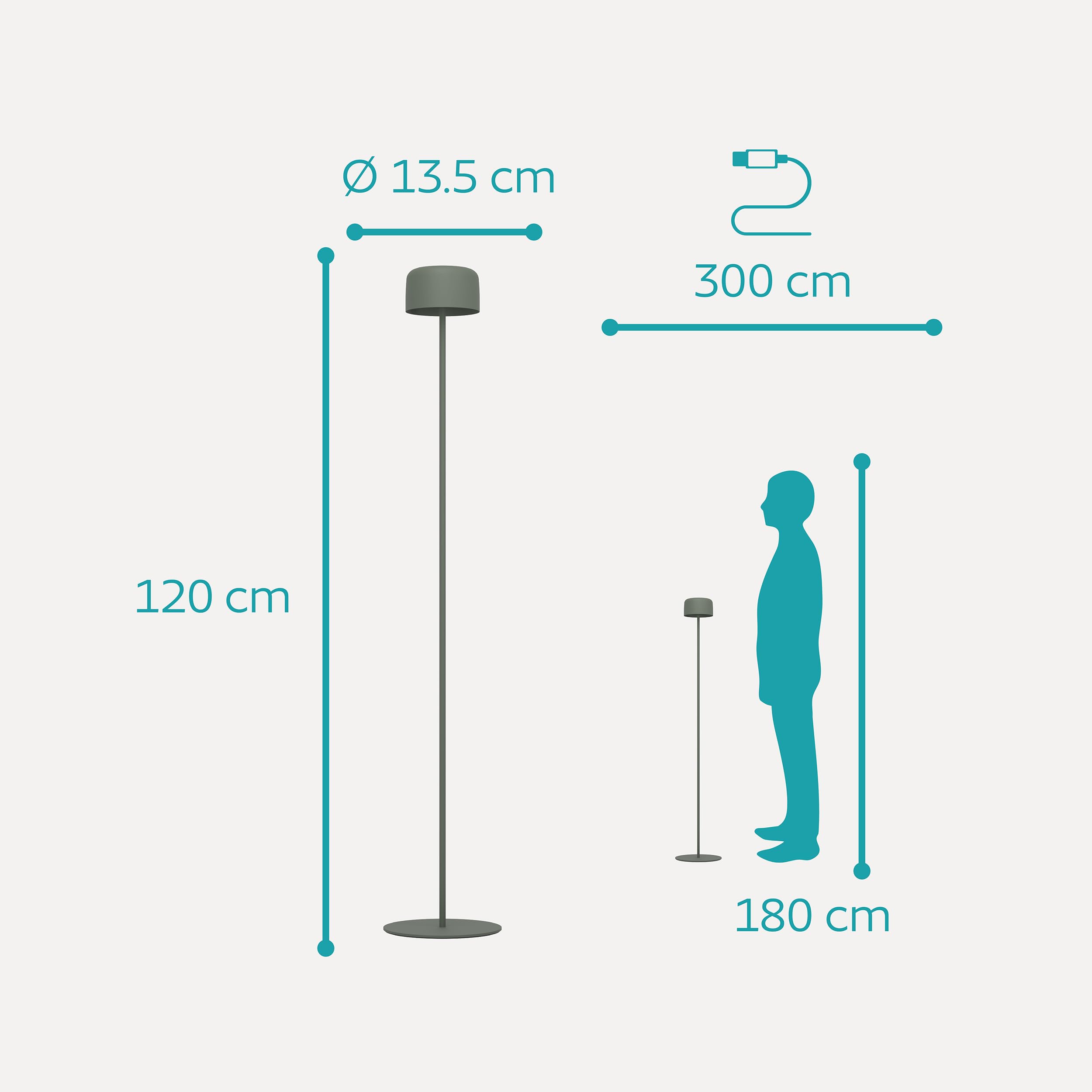 EGLO Roccanova Solarna lampa stojąca na baterie | do użytku wewnątrz i na zewnątrz, lampa do salonu, dotykowa, ściemniana na 3 poziomach, ze stali w kolorze zielonym, ciepła