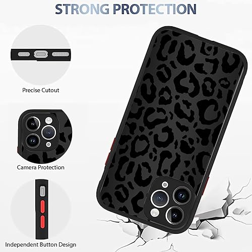 Miniatura 3 de Funda compatible con iPhone 13 (2021) de 6.1 pulgadas, piel de animal de guepardo y leopardo negro, funda protectora delgada y suave de TPU negro +