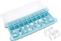 Vista 19 de Bandeja de silicona suave para cubitos de hielo con tapa, bandeja de hielo flexible (4 esferas, negro)
